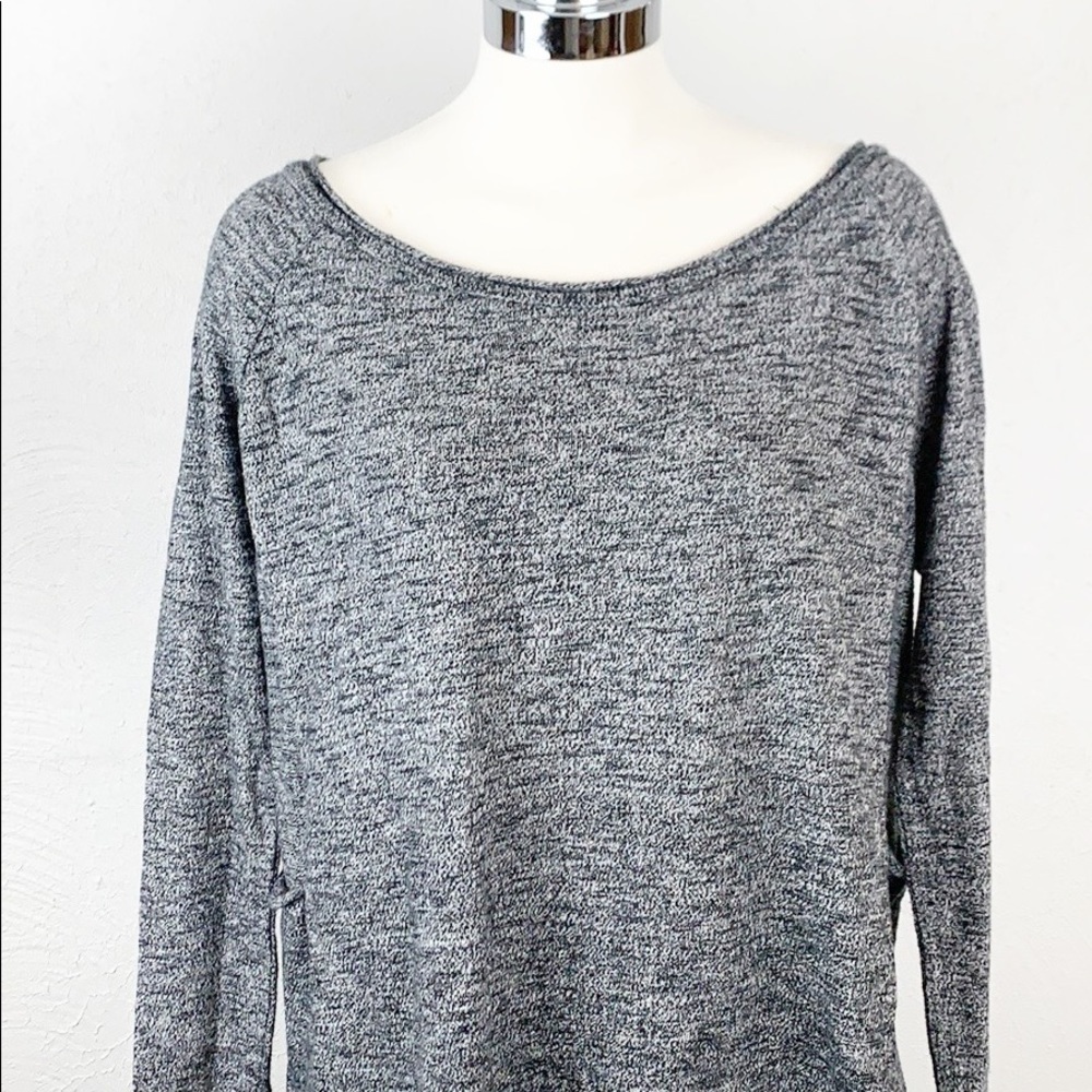 Zara Knit Gray Marled Boatneck Sweater w Pockets! - Picture 2 of 6